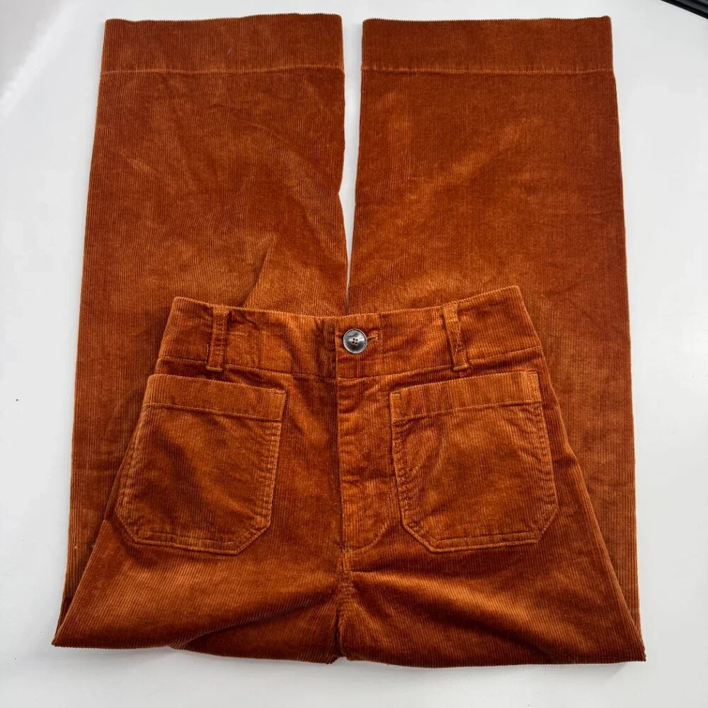 Anthropologie Maeve The Colette Corduroy Crop Wide-Leg Pants Size 25 - Picture 5 of 14